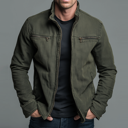 Jorge | Chaqueta vintage de algodón con cremallera