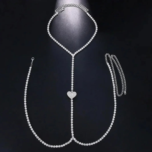 Collar - Con un corazón de strass en el pecho