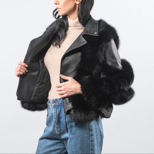 Lucía |Chaqueta de piel y piel sintética de lujo